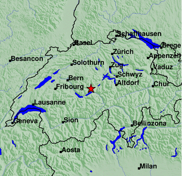 Epizentrum des Erdbebens - Schweiz
