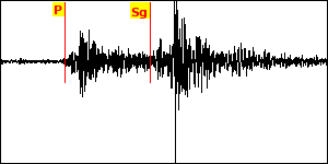 Seismogramm von Erdbeben in Deutschland registriert in Damüls